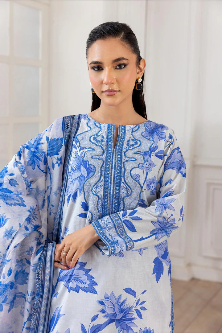 Embroidered Trending Printed Farshi Shalwar Lawn Collection 3 Pc | Raniya.h SAPPHIRE BREEZE