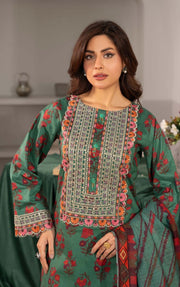 3pc Lawn embroidered suit with Farshi shalwar | ZARNAB | Raniyah.H