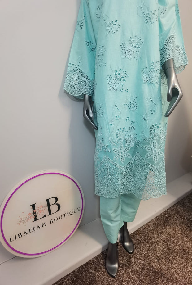 3PC Lawn Embroidered Chikankari Trouser Suit