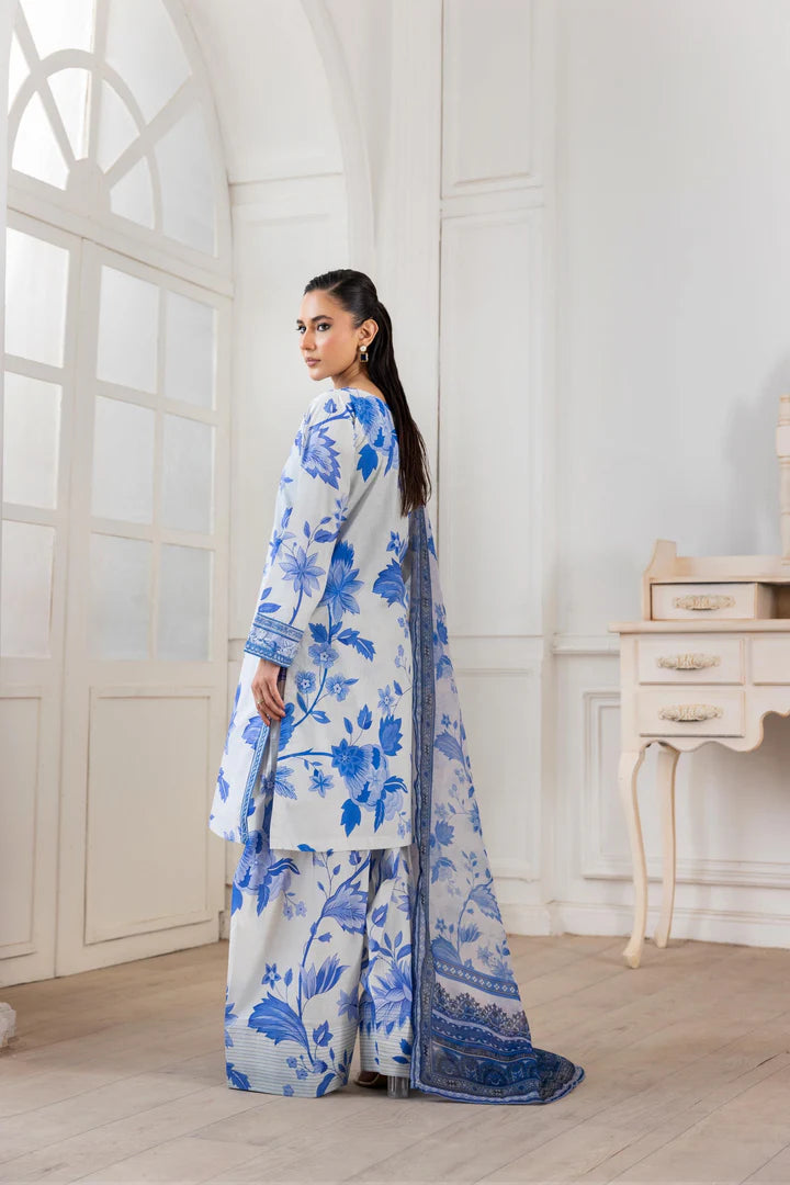 Embroidered Trending Printed Farshi Shalwar Lawn Collection 3 Pc | Raniya.h SAPPHIRE BREEZE