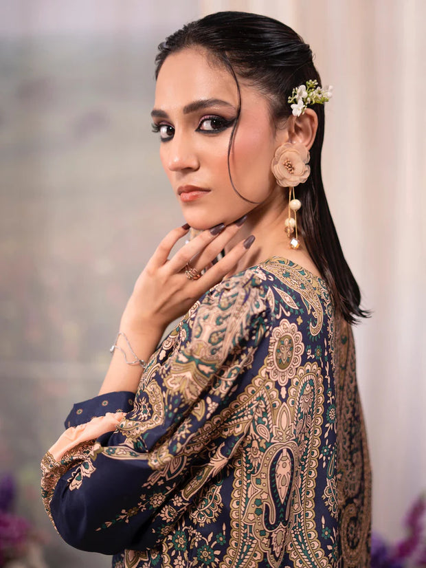 Printed Poly Lawn Summer Co-Ords Ready to Wear | Raniya.h MIDNIGHT BLUSH