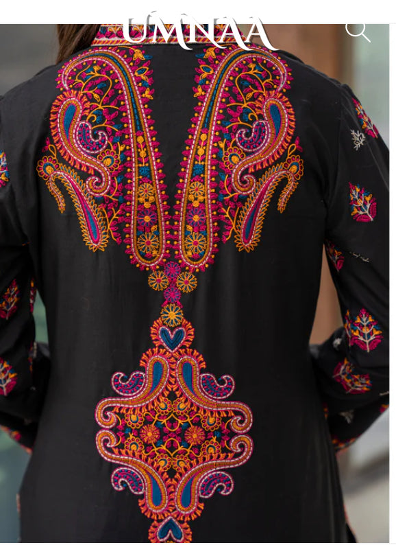 2 Pc Embroidered Lawn Co-Ords Set | Ready to Wear | Umnaa