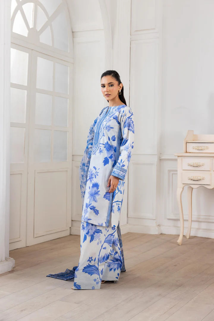Embroidered Trending Printed Farshi Shalwar Lawn Collection 3 Pc | Raniya.h SAPPHIRE BREEZE