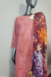 3PC Lawn Embroidered Chikankari Trouser Suit