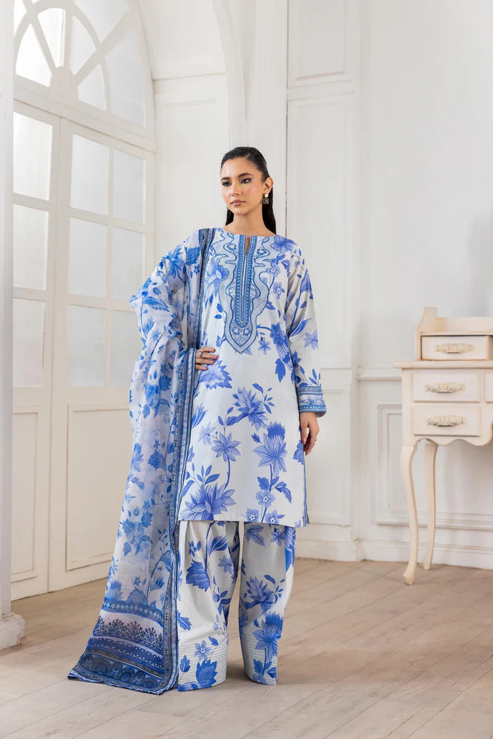 Embroidered Trending Printed Farshi Shalwar Lawn Collection 3 Pc | Raniya.h SAPPHIRE BREEZE