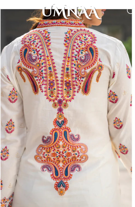 2 Pc Embroidered Lawn Co-Ords Set | Ready to Wear | Umnaa