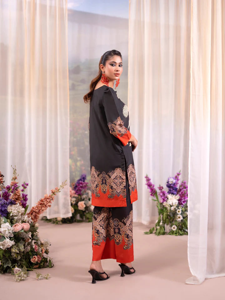 Printed Poly Lawn Summer Co-Ords Ready to Wear | Raniya.h CRIMSON EMBER