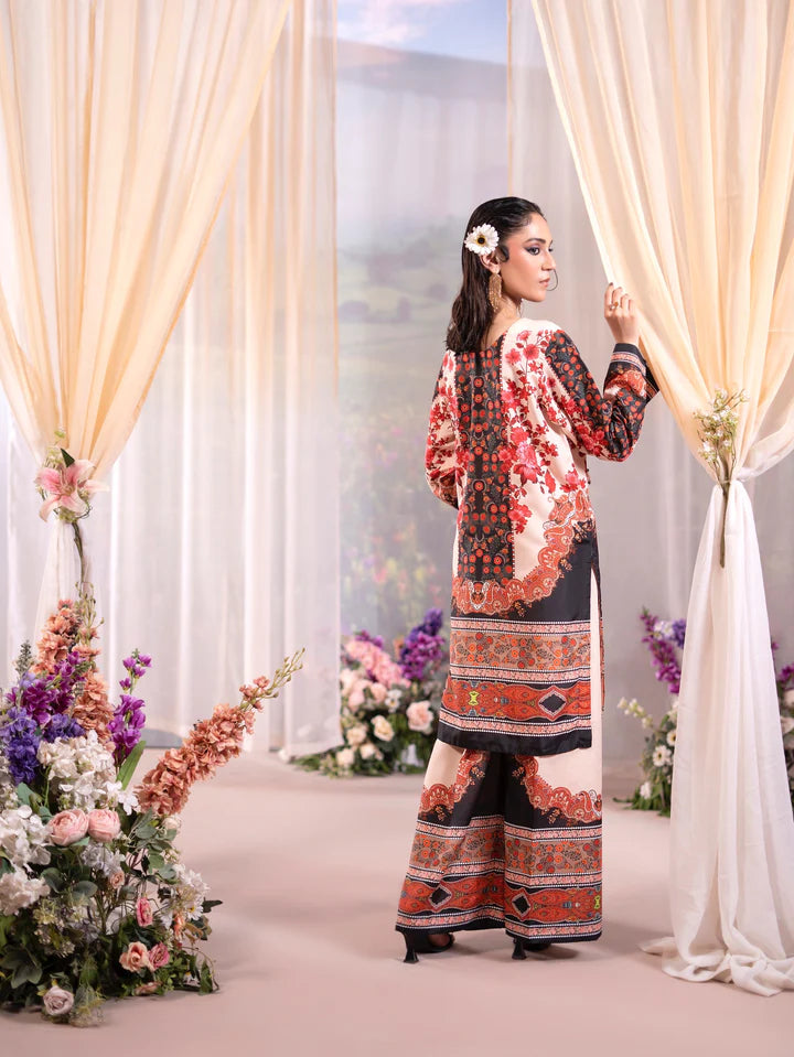 Printed Poly Lawn Summer Co-Ords Ready to Wear | Raniya.h CRIMSON HARMONY