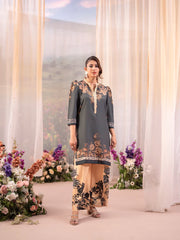 Printed Poly Lawn Summer Co-Ords Ready to Wear | Raniya.h OLIVE NOIR