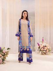 Printed Poly Lawn Summer Co-Ords Ready to Wear | Raniya.h ROYAL AZURE