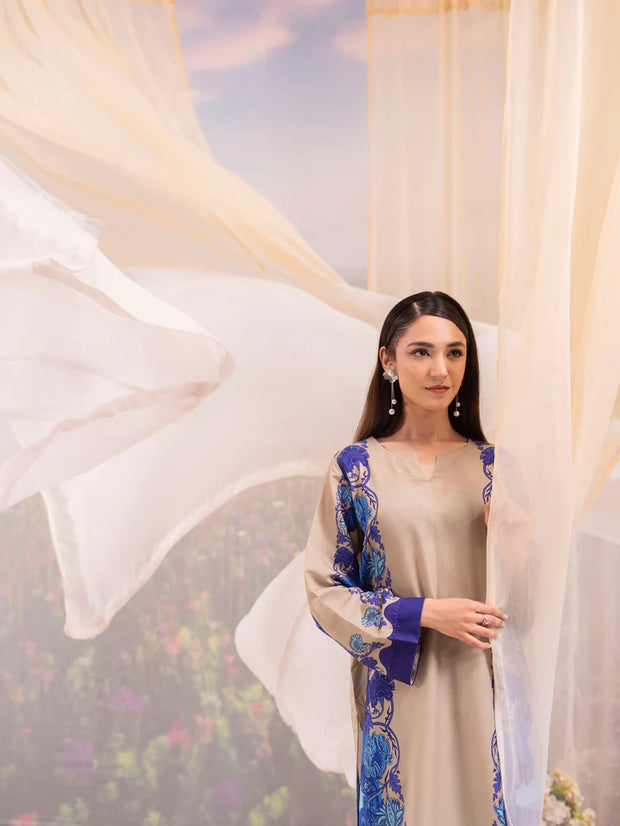 Printed Poly Lawn Summer Co-Ords Ready to Wear | Raniya.h ROYAL AZURE