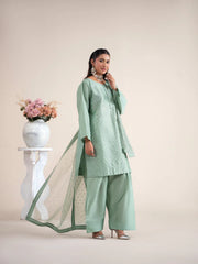 3pc Raw Silk Farshi Shalwar Suit - NOOR-E-HIJR | Raniya.H