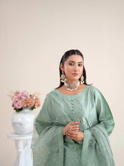 3pc Raw Silk Farshi Shalwar Suit - NOOR-E-HIJR | Raniya.H