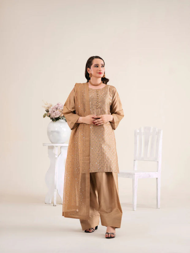 3pc Raw Silk Farshi Shalwar suit | Raniya | ZEENAT-E-SAHAR