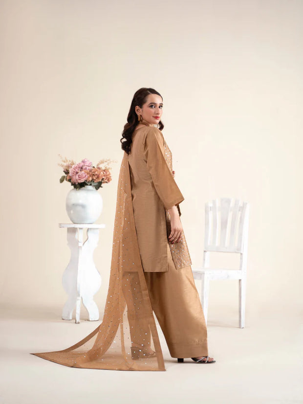3pc Raw Silk Farshi Shalwar suit | Raniya | ZEENAT-E-SAHAR