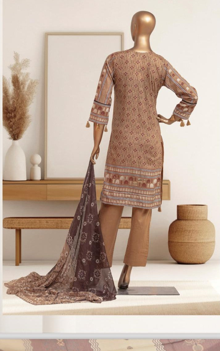 Lawn Embroidered 3 Pcs Collection by Simrans ~ Mustard