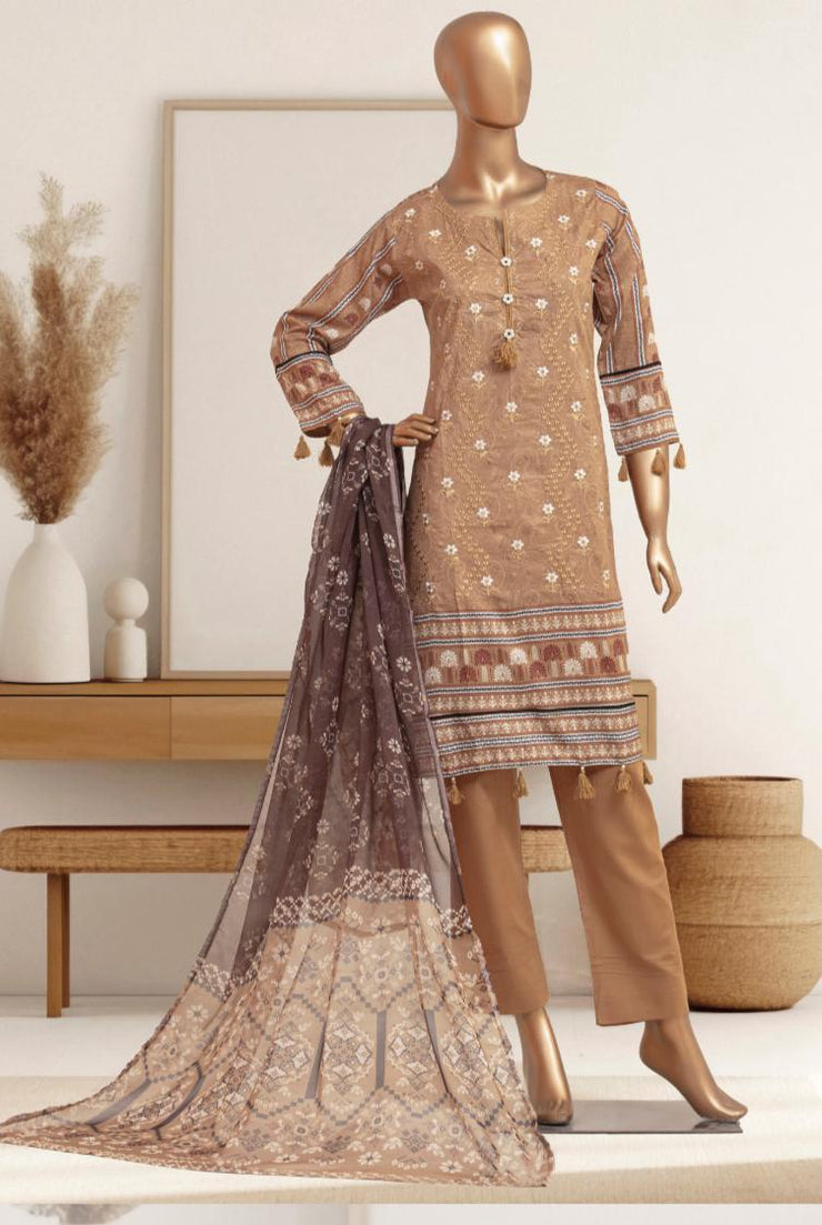 Lawn Embroidered 3 Pcs Collection by Simrans ~ Mustard