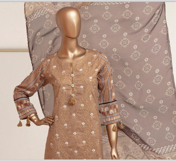 Lawn Embroidered 3 Pcs Collection by Simrans ~ Mustard