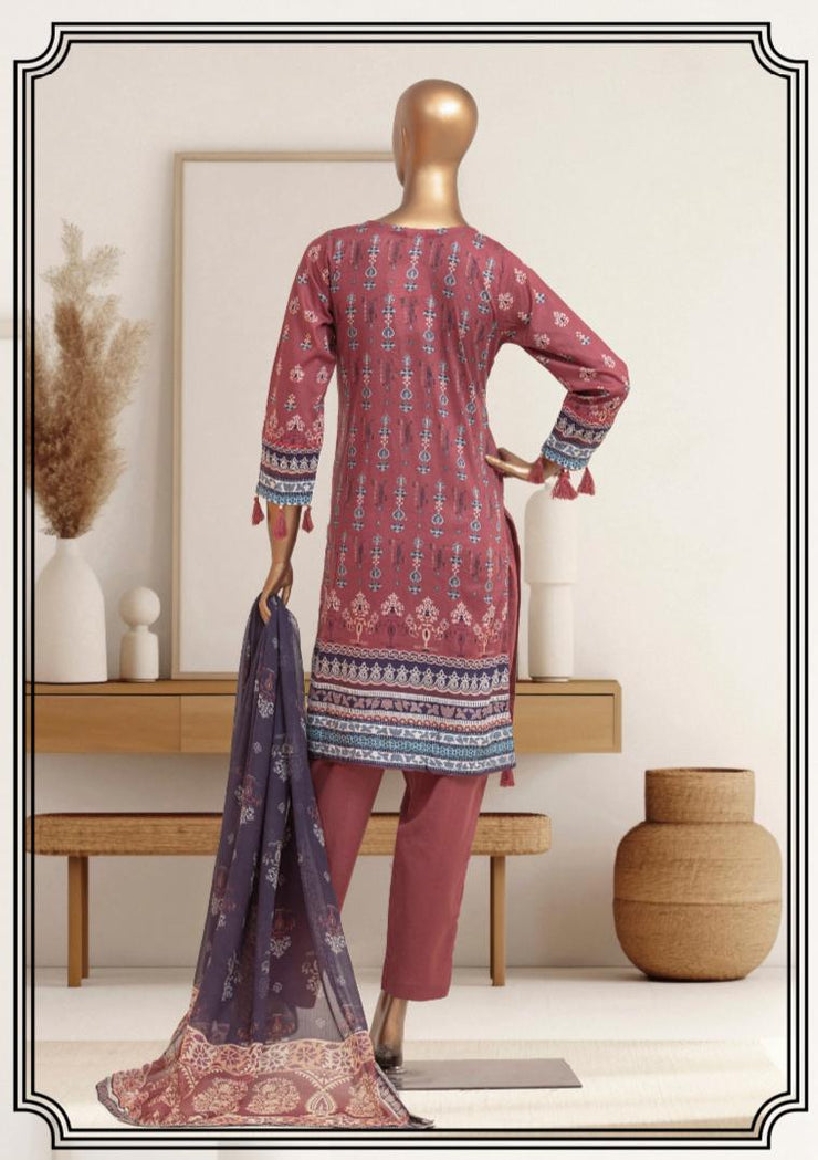 Lawn Embroidered 3 Pcs Collection by Simrans ~ Pink